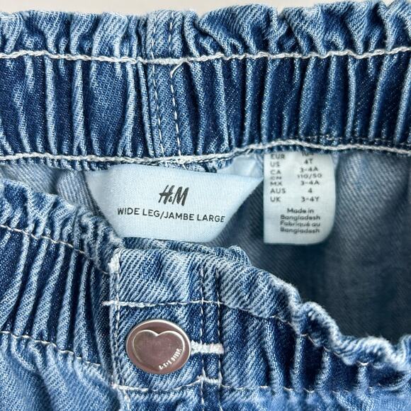 H&M Wide Leg Paper-Bag Jeans in Size 4T Demin Blue $24.99 - Picture 4 of 5